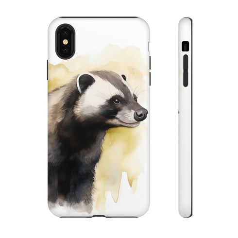 Badger on a Yellow Background - Impact Resistant Phone Case iPhone XS MAX Matte